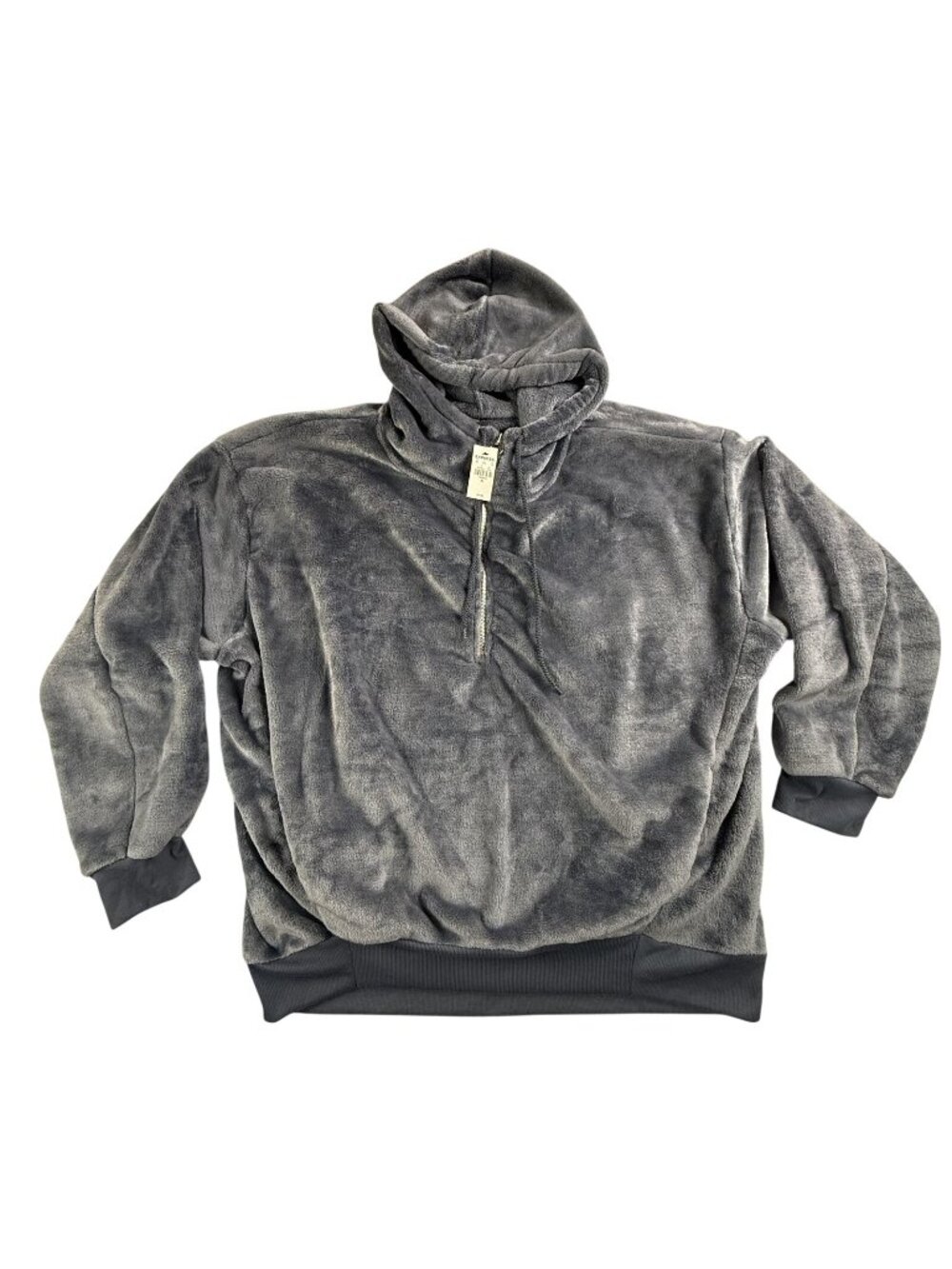 Express Hoodie Mens XL Blue Sherpa Fleece 1/4 Zip Pullover Pockets Warm Cozy New